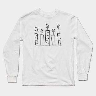 Candle Candles - Hand Drawn Long Sleeve T-Shirt